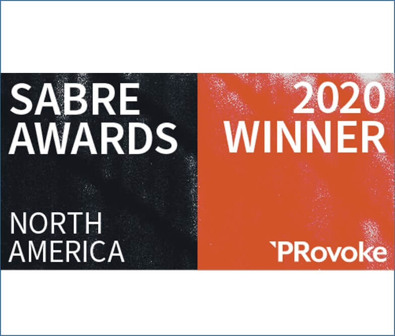Logo des gagnants des Sabre Awards North America 2020.