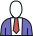 Icon of a person's head and shoulders wearing a tie