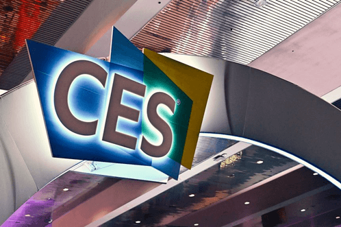 CES logo against a decorative graphic background.