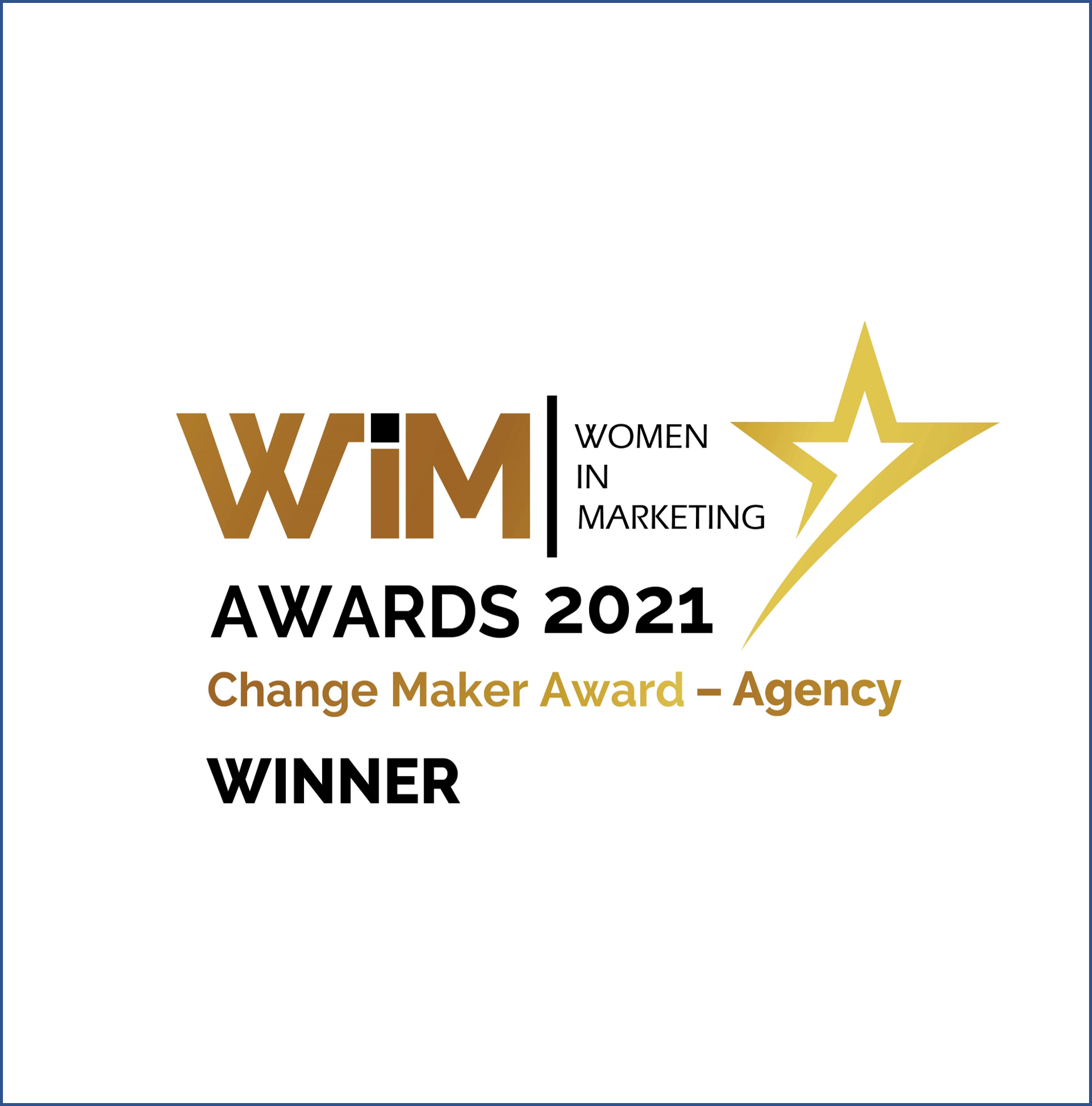 Winners logo for Women in Marketing Awards 2021.
